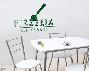 Wall sticker pizzeria custom text sticker custom name wall sticker kitchen restaurant pizza wall sticker wall decoration wall foil uss533