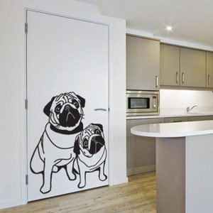 Wandtattoo Möpse Wandaufkleber Hund Mops Wohnzimmer Schlafzimmer Wandsriker Hunde Wanddeko Tiere Wandfolie Kinderzimmer Flur Diele wal193 Bild 1