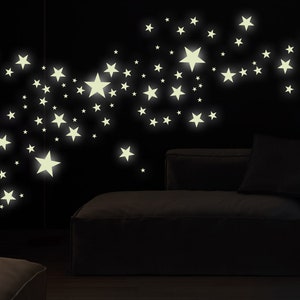 Wall sticker for children's room, glow-in-the-dark stars, 5-pointed, luminous stickers, fluorescent night sky bedroom bsm059