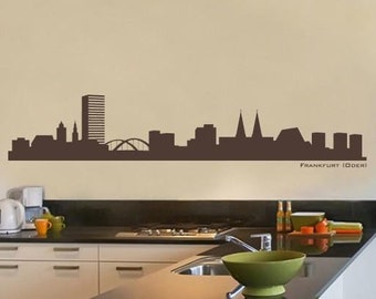 Wandtattoo Skyline Frankfurt Oder (Oder) Wandaufkleber Wohnzimmer FFO Wandsticker Silhouette Schlafzimmer Flur Küche Wandeko bsm027