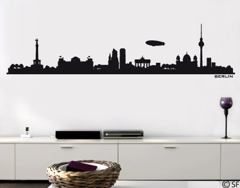 Wall tattoo wall sticker Berlin skyline silhouette living room bedroom sticker wall wall decoration home office children's room city uss051 image 1