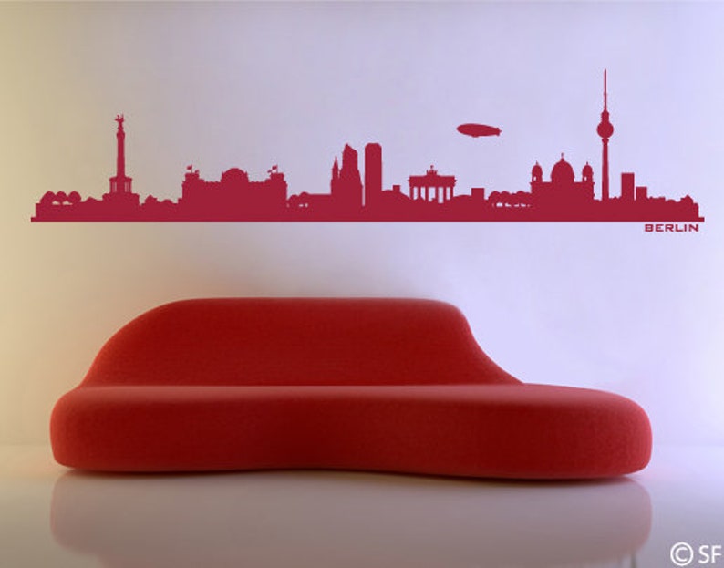 Wall tattoo wall sticker Berlin skyline silhouette living room bedroom sticker wall wall decoration home office children's room city uss051 image 3