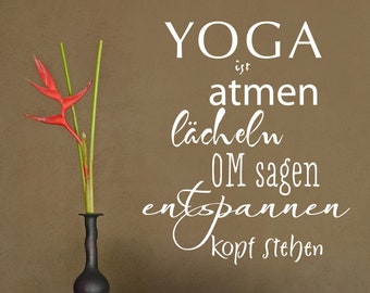 Wandtattoo Yoga Wandaufkleber Dekoration Namaste Wohnzimmer Schlafzimmer Kinderzimmer Wanddeko Sprüche Wandspruch Meditation OM wal230