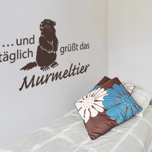 Wandtattoo Schlafzimmer Bett Murmeltier uss317 Bild 3