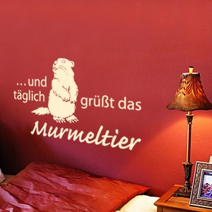 Wandtattoo Schlafzimmer Bett Murmeltier uss317 Bild 1