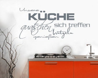 Wandtattoo Unsere Küche Sprüche Wandspruch Küche Wandaufklber Wandfolie Esszimmer Wanddeko Wandsticker wal203