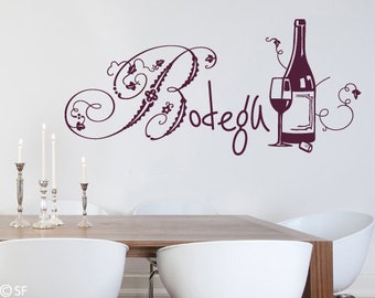 Wall sticker kitchen bodega wall sticker wine wine bar dining room kitchen wall wall sticker wine bar food drink wall decoration kitchen vinotheque uss368