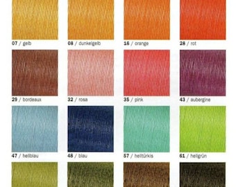 Cotton cord, waxed, 22 colors, 2 mm, 5 m