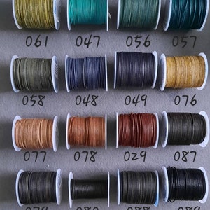 Leather cord, leather, leather cord, leather cord, round in 1.5 mm, 27 different colors, 1 m each