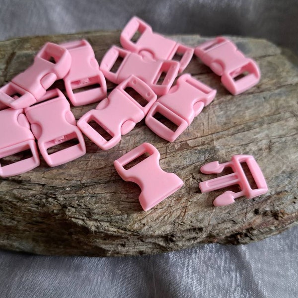 Klickverschluss 11 mm,10 Steckverschlüsse, pink
