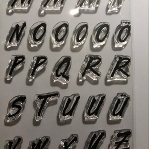 Stempelset, stempel helder alfabet hoofdletters M-Z, ontwerp Giesela Heim, A7 / 74 x 105 mm, 25 stuks