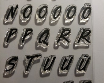Stempel Set, Stempel Clear Alphabet Großbuchstaben M-Z, Design Giesela Heim, A7 / 74 x 105 mm, 25 - teilig
