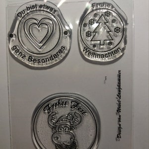 Stempel Set, Stempel Clear, Du bist etwas ganz Besonderes, Frohes Fest, Frohe Weihnachten A7 / 74 x 105 mm,  3 - teilig