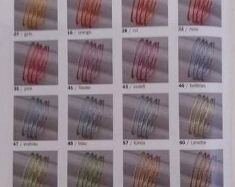 Aluminum Wire Anodized, 2 mm, 2 meters, Embossing Wave, 23 Colors