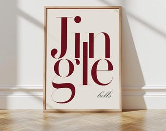 Jingle bells Christmas prints Christmas picture digital download, Christmas motif Christmas poster Christmas card Christmas picture