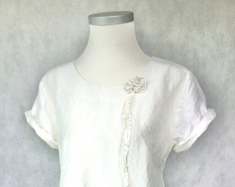 Dress made of washed silk in off-white