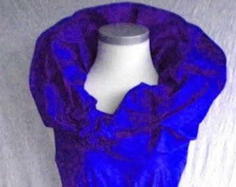 Balloon dress made of royal blue dupioni silk