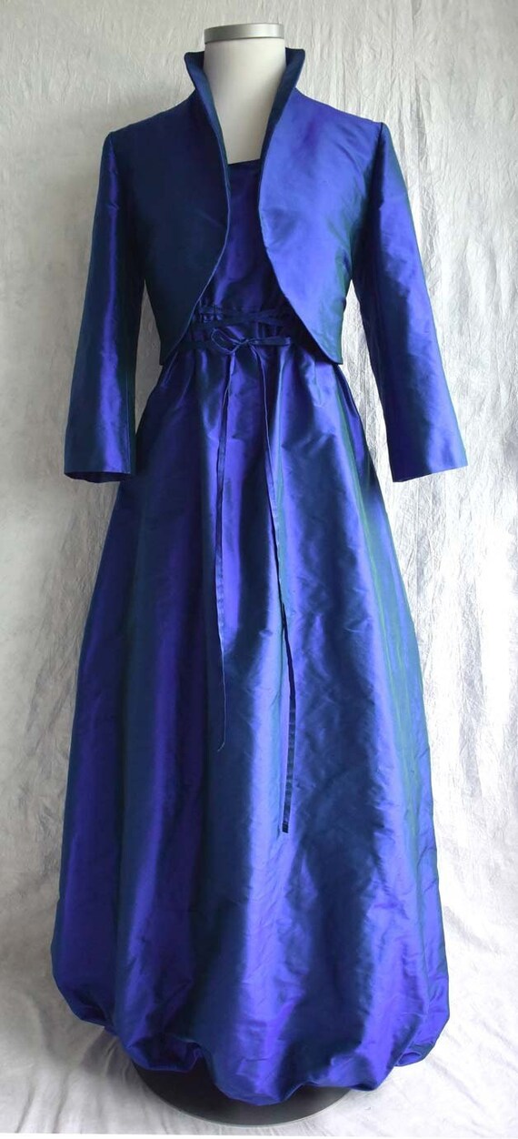 royal blue balloon gown