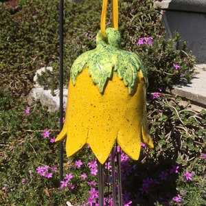 Bell with wind chime in red, blue, or yellow No. 137