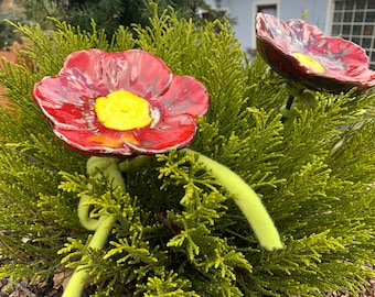 2 Blütenstecker  in Orange oder Rot  Nr. 156