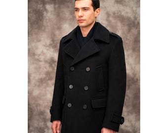 ポロ ラルフローレン ピーコート ジャケット ブラック ネイビー ダブル