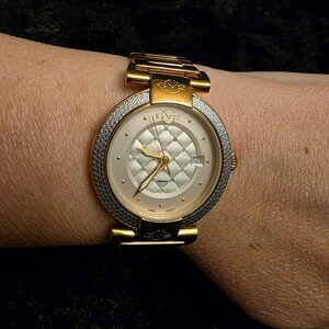 GV2 Gevril Berletta Diamond Watch Rose Gold Tone Swiss Quartz White Face 1501 image 6
