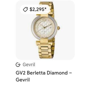 GV2 Gevril Berletta Diamond Watch Rose Gold Tone Swiss Quartz White Face 1501 image 4