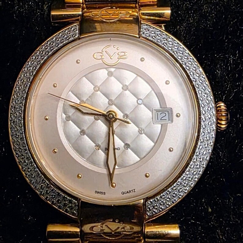 GV2 Gevril Berletta Diamond Watch Rose Gold Tone Swiss Quartz White Face 1501 image 2