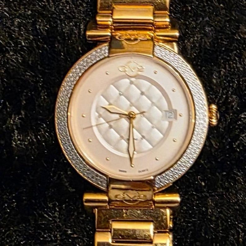 GV2 Gevril Berletta Diamond Watch Rose Gold Tone Swiss Quartz White Face 1501 image 1