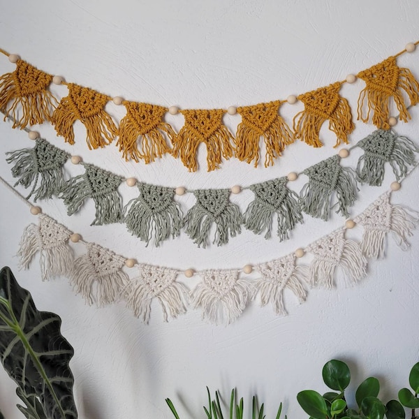 Mini Makramee Boho Girlande, Makramee Girlande, Salbei grün Boho Girlande, geknotete Wand Banner, Makramee Wandbehang, Boho Party Dekoration Foto Requisite