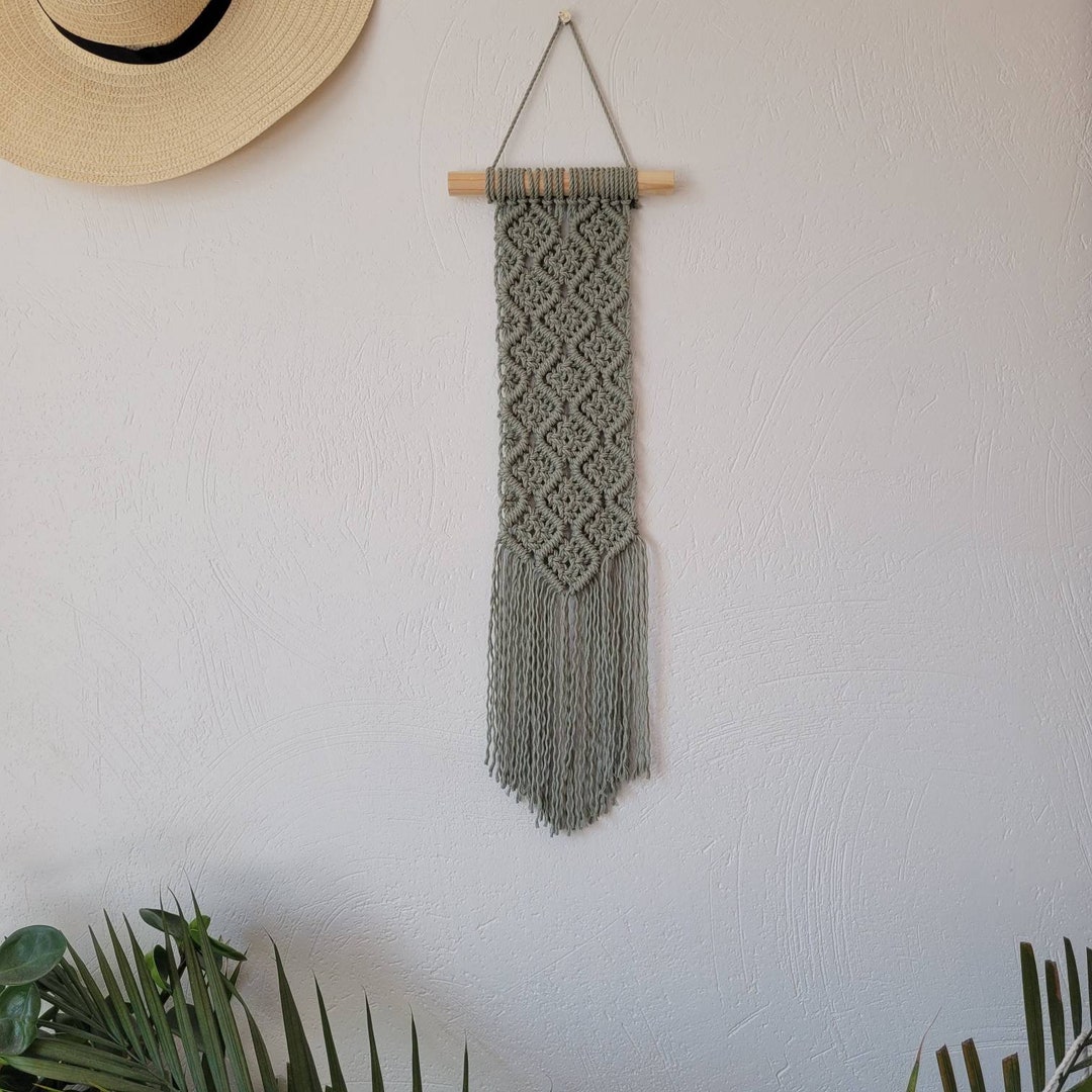 Dark Green Macrame Wall Hanging