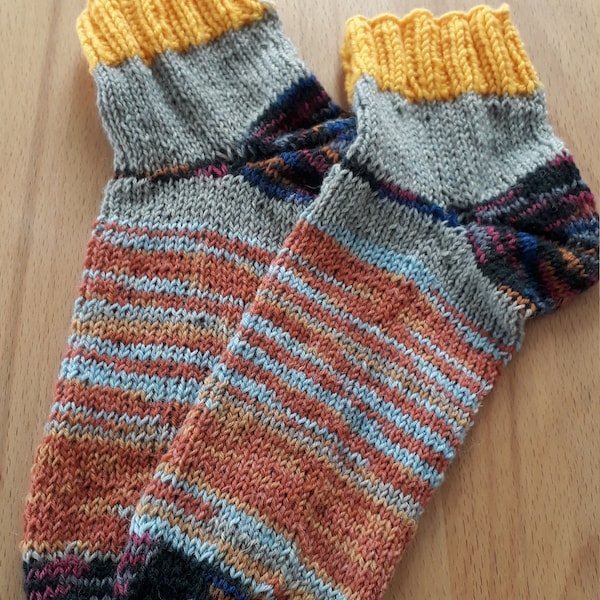 Wool socks hand-knitted