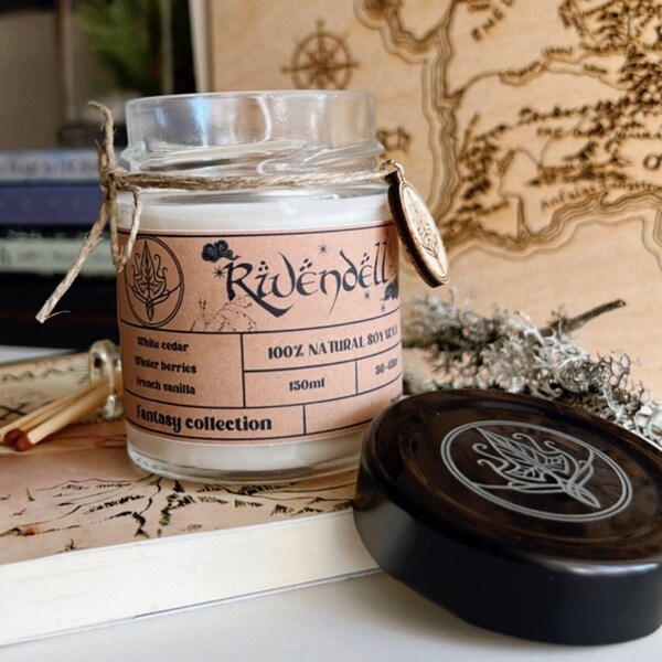 Rivendell candle-100% soy wax candles-Bookish and Literary Inspired candle-Vegan Candles-Hobbit inspired candles-Book inspired candle