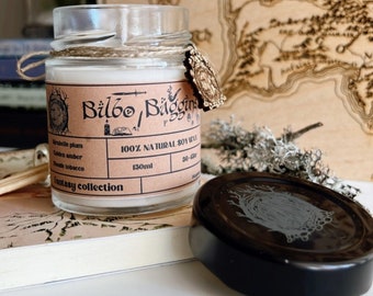 Bilbo Baggins-100% soy wax candles-Bookish and Literary Inspired candle-Vegan Candles-Hobbit inspired candles-Lord of the rings candle