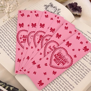 Marcador rosa, marcador de arco lindo, regalo de libro, marcador de coqueta, marcador de lector romántico, era romántica, marcador femenino, marcador rosa lindo imagen 1