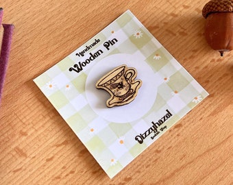 Bookish wooden pins- Wooden Pins - Wooden handmade pin- cottage core pin - handmade pins- wooden handmade pins-wooden badges