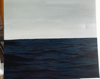 Pintura oceánica sobre lienzo, pintura original con acrílicos sobre lienzo