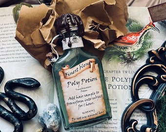 Transformation Potion, Poly Potion, Transfiguration Potion, witch and wizard potions, vials, bottles and replicas, apothecary bottle