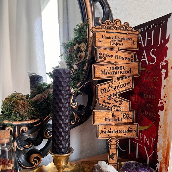 Standing Wooden Signposts, laser engraved, literary places inspired by literature, bookish merch, bookish gifts, fantasy merch