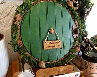 Handmade Wooden Door with mirror, bookish gift, Fantasy Bookshelf Decor, Fandom Décor,Wedding Gift,Nursery Decor, Door Wreath/Wall Hanging