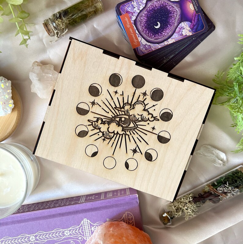 Tarot Box Tarot Card Storage Major Arcana Tarot Box Wooden Etsy
