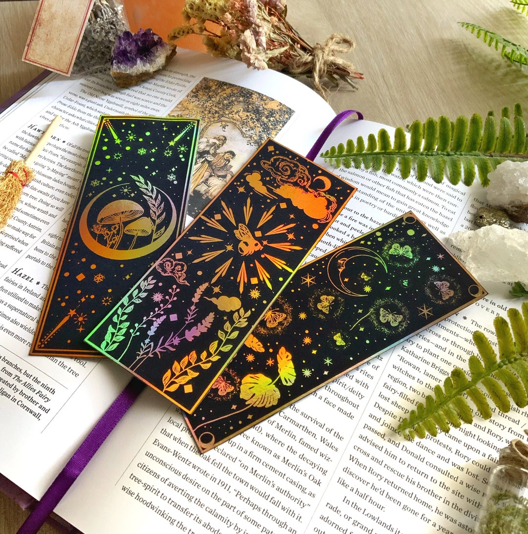 Bookmarks Set of 3 (450gsm),bookmark Gold Foil, Bee Bookmark,mushroom ...