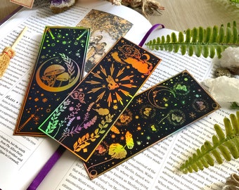 Bookmarks set of 3 (450gsm),bookmark gold foil, bee bookmark,mushroom bookmarks, butterfly bookmarks, gifts for her