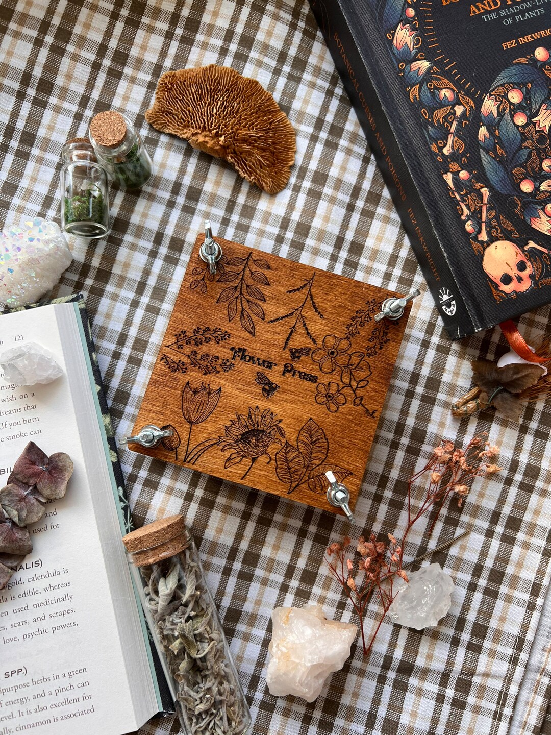 Flower Press, Wooden Flower Press for Adults and Kids, Portable Plant