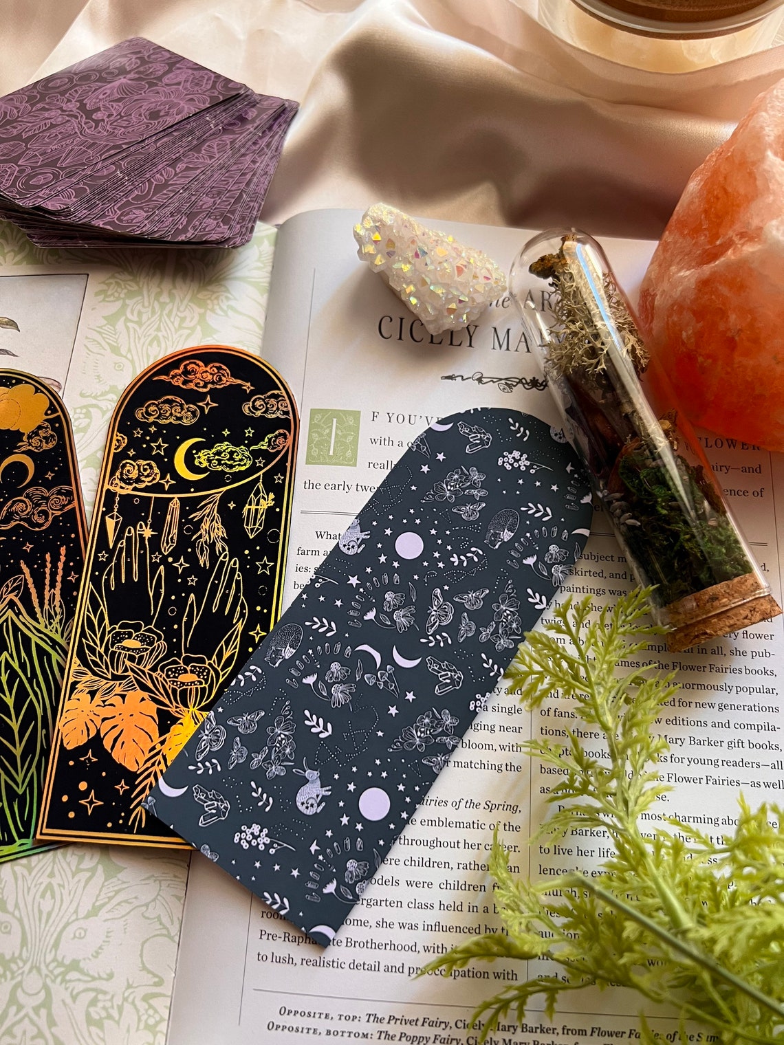 Set of 3 Holographic Bookmarks Cottage Core Inspired Etsy