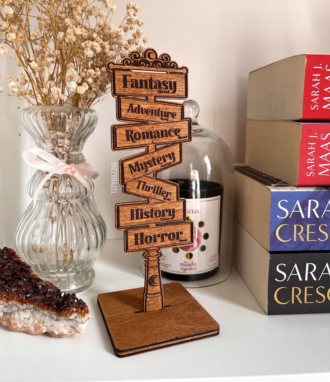 Book Tropes Wooden Sign, Standing Wooden Signposts, Laser Engraved ...