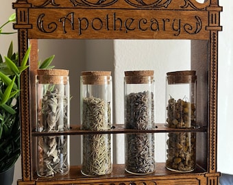 Apothecary stand for herbs and potions, Apothecary Cabinet- Apothecary Shelf, Wooden Apothecary, Apothecary Decor, Apothecary Chest,