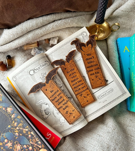 Bat Boys Bookmarks, wooden bookmarks, bookish merch, book merch, woodmarks, bookish gifts, fantasy bookmarks, Booklovers gifts