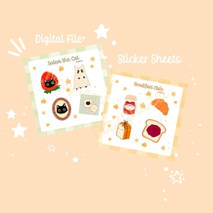 PRINT & CUT Sticker sheet template, PNG, Cute Animals, for Cricut, Printable File,Digital Design, png,digital sticker sheet