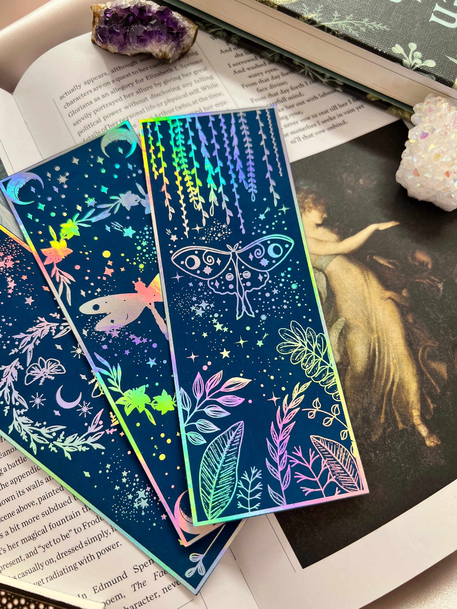 Bookmarks Set of 3holographic Bookmarks Holographic Etsy